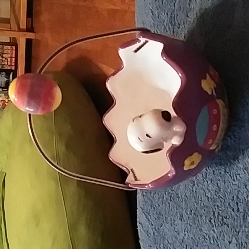 Snoopy Easter Basket Ceramic Bowl